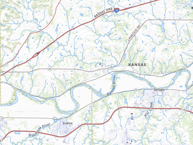 Radar-estimated hail-size map of the storm over Linwood, KS on Apr 23, 2026