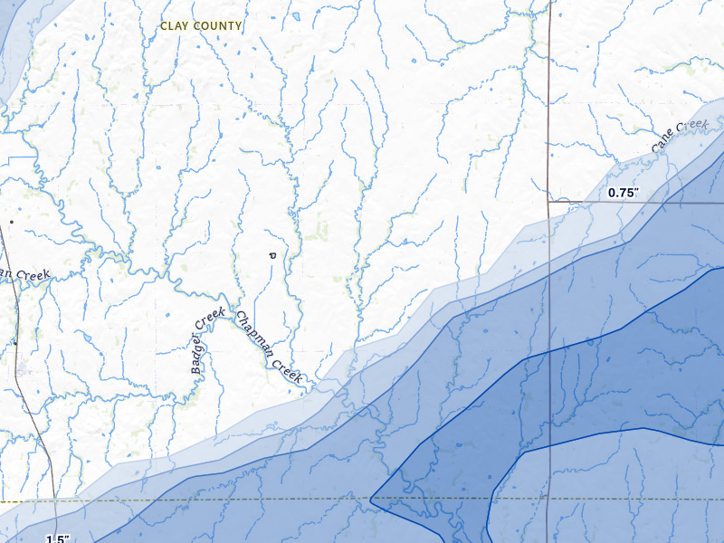 NEXRAD radar-signature map of the hail storm over Longford, KS on May 18, 2026