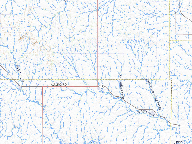 Radar-estimated hail-size map of the storm over Luray, KS on May 18, 2026