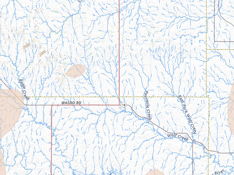Radar-estimated hail-size map of the storm over Luray, KS on May 29, 2026