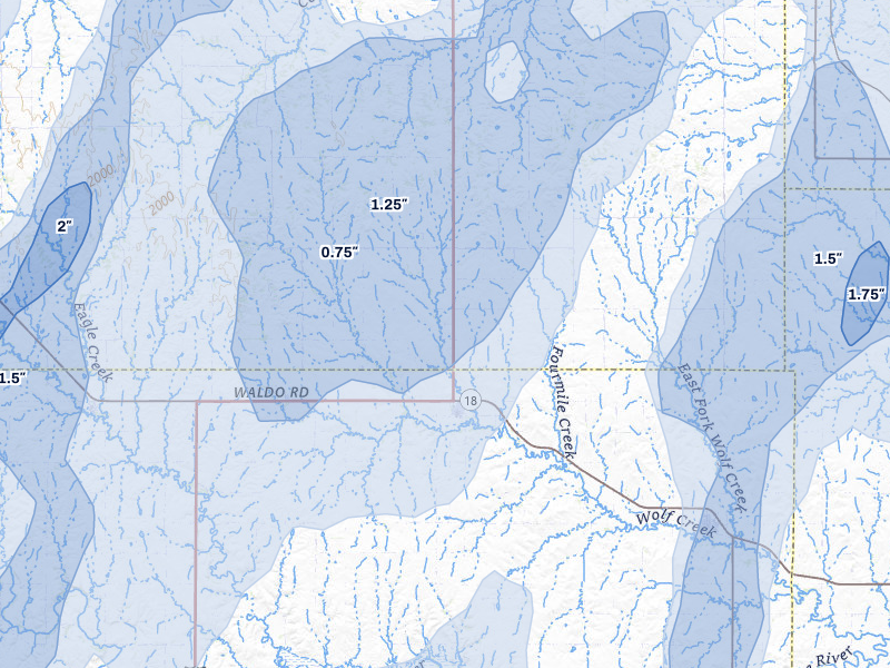 NEXRAD radar-signature map of the hail storm over Luray, KS on May 30, 2026