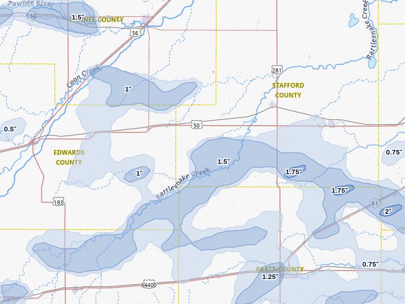 NEXRAD radar-signature map of the hail storm over Macksville, KS on Jun 1, 2026
