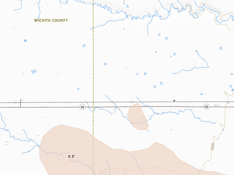 Radar-estimated hail-size map of the storm over Marienthal, KS