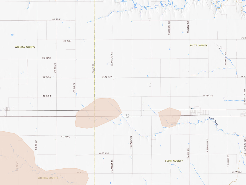 Radar-estimated hail-size map of the storm over Marienthal, KS on Sep 19, 2026