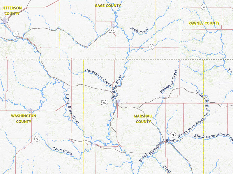 NEXRAD radar-signature map of the hail storm over Marysville, KS on Jun 2, 2026