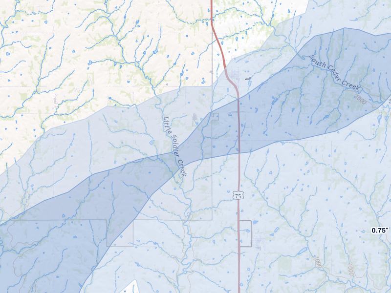 NEXRAD radar-signature map of the hail over Mayetta, KS
