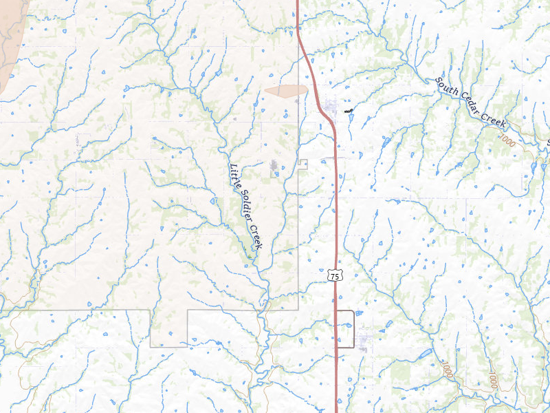 Radar-estimated hail-size map of the storm over Mayetta, KS on Jul 3, 2026