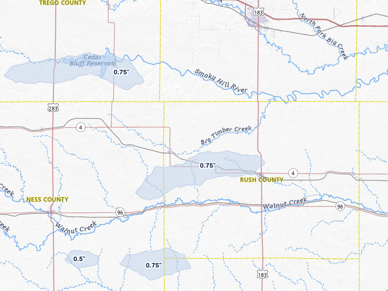 NEXRAD radar-signature map of the hail over Mc Cracken, KS