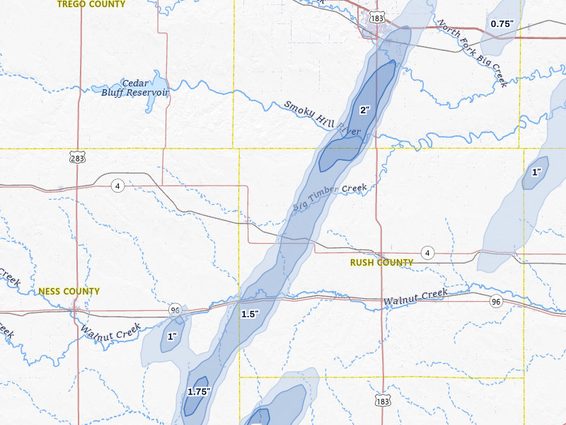 NEXRAD radar-signature map of the hail storm over Mc Cracken, KS on May 29, 2026