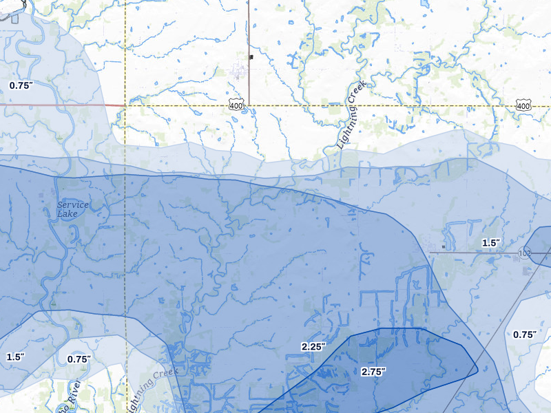 NEXRAD radar-signature map of the hail over Mc Cune, KS