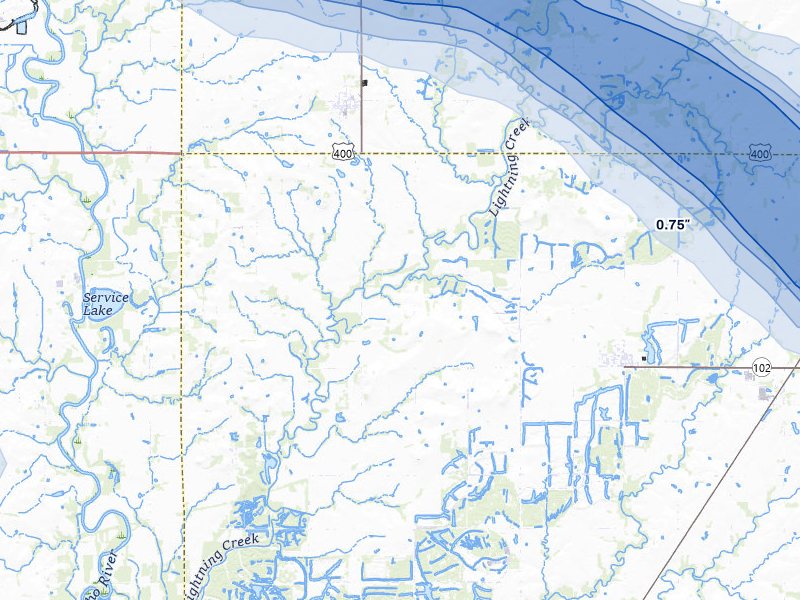 NEXRAD radar-signature map of the hail storm over Mc Cune, KS on Jun 25, 2026
