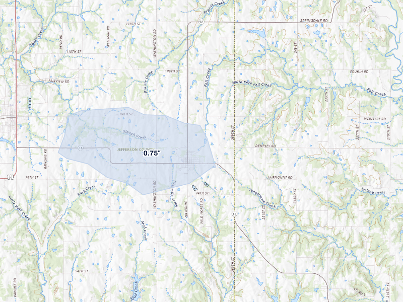 NEXRAD radar-signature map of the hail storm over Mc Louth, KS on Aug 18, 2026