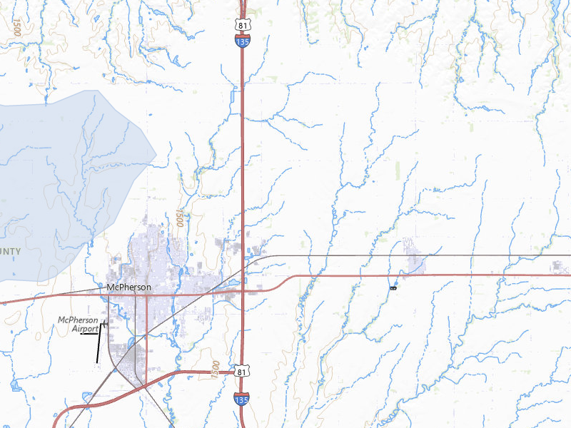 NEXRAD radar-signature map of the hail storm over Mcpherson, KS on Jun 8, 2026