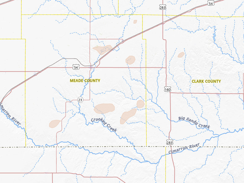 Radar-estimated hail-size map of the storm over Meade, KS on Jul 9, 2026