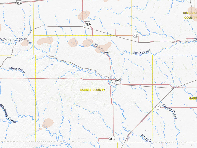 Radar-estimated hail-size map of the storm over Medicine Lodge, KS on Jun 26, 2026