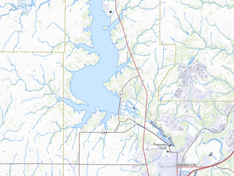 Radar-estimated hail-size map of the storm over Milford, KS on Jun 8, 2026