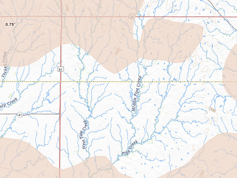 Radar-estimated hail-size map of the storm over Miltonvale, KS on Jul 3, 2026