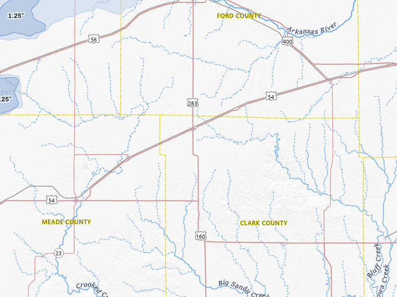 NEXRAD radar-signature map of the hail storm over Minneola, KS on Jun 9, 2026