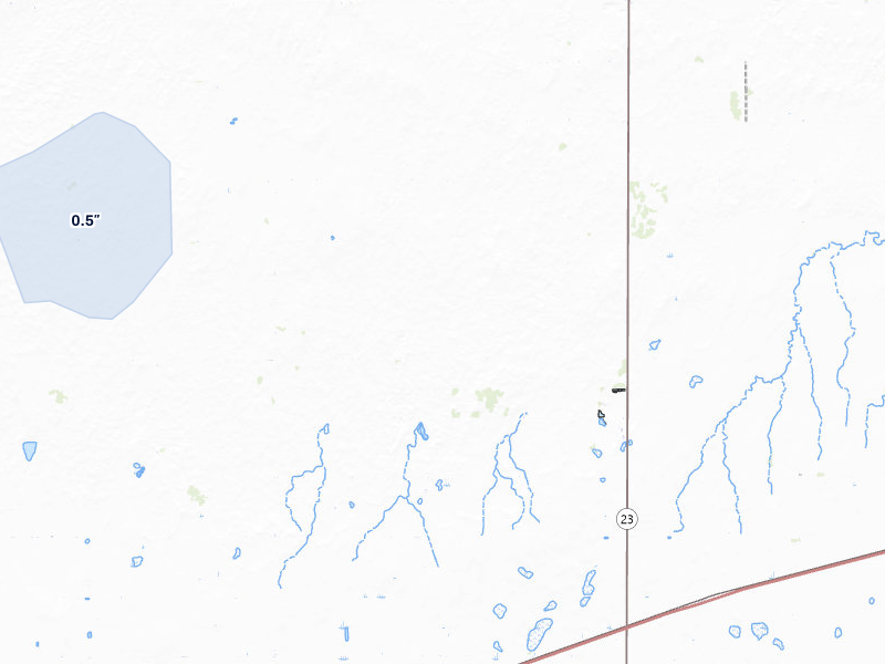NEXRAD radar-signature map of the hail storm over Montezuma, KS on Jul 3, 2026