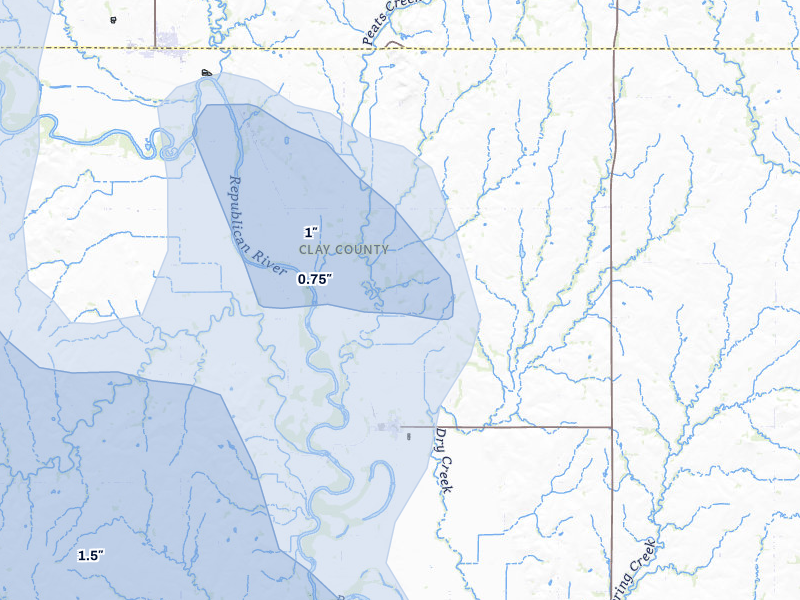 NEXRAD radar-signature map of the hail storm over Morganville, KS on Jul 3, 2026