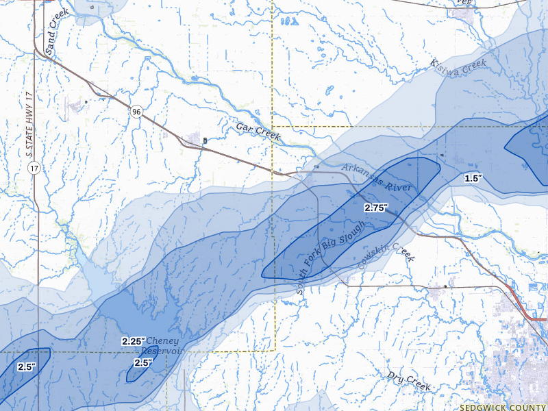 NEXRAD radar-signature map of the hail storm over Mount Hope, KS on May 30, 2026
