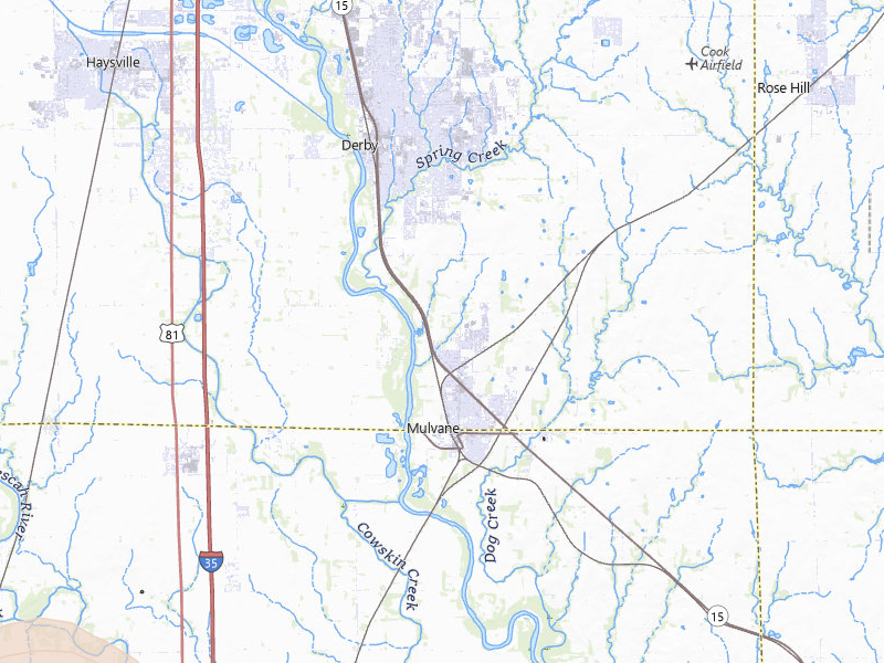 Radar-estimated hail-size map of the storm over Mulvane, KS on Jul 9, 2026