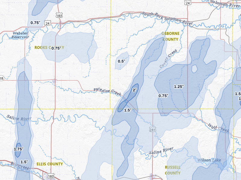 NEXRAD radar-signature map of the hail storm over Natoma, KS on May 30, 2026