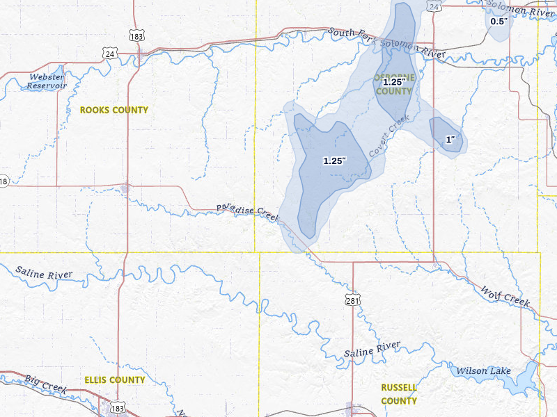 NEXRAD radar-signature map of the hail storm over Natoma, KS on Jun 3, 2026