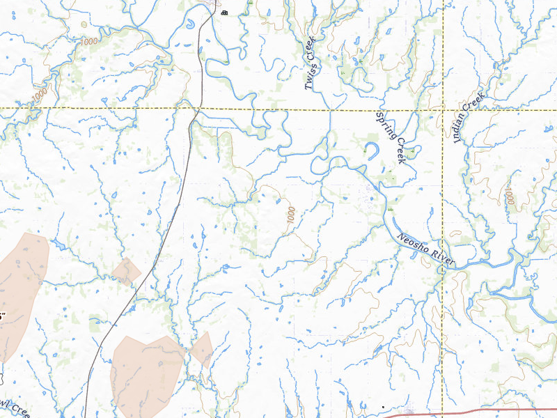 Radar-estimated hail-size map of the storm over Neosho Falls, KS on May 30, 2026