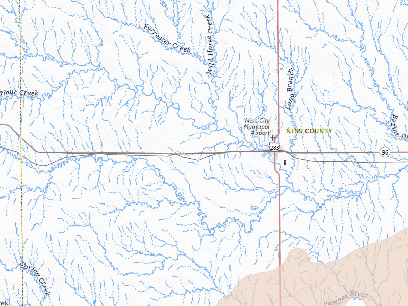 Radar-estimated hail-size map of the storm over Ness City, KS on May 17, 2026