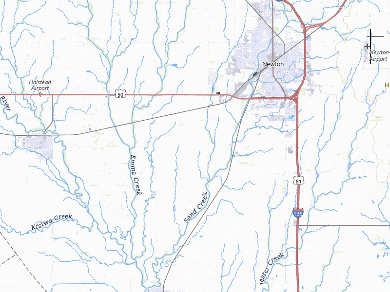 Radar-estimated hail-size map of the storm over Newton, KS on Jul 4, 2026