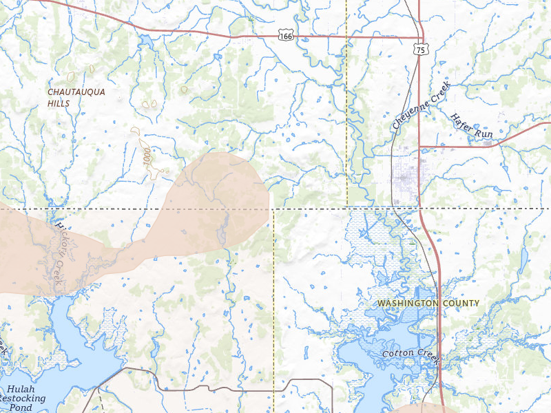 Radar-estimated hail-size map of the storm over Niotaze, KS on Jul 4, 2026