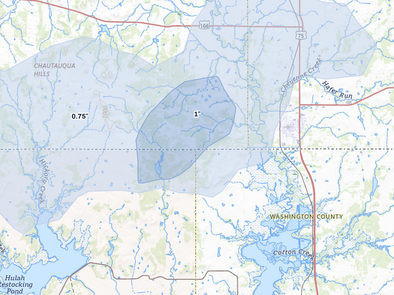 NEXRAD radar-signature map of the hail over Niotaze, KS