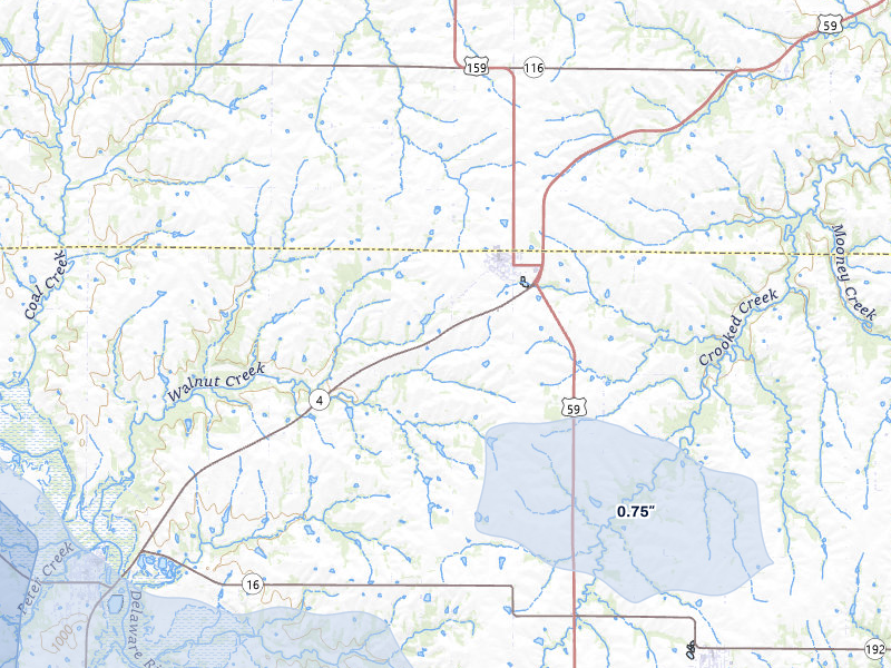 NEXRAD radar-signature map of the hail storm over Nortonville, KS on Jul 8, 2026