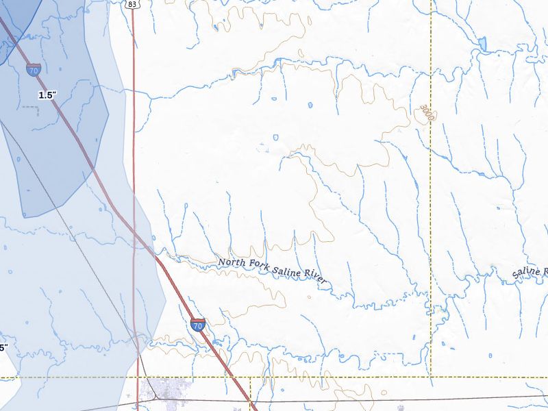 NEXRAD radar-signature map of the hail storm over Oakley, KS on May 29, 2026