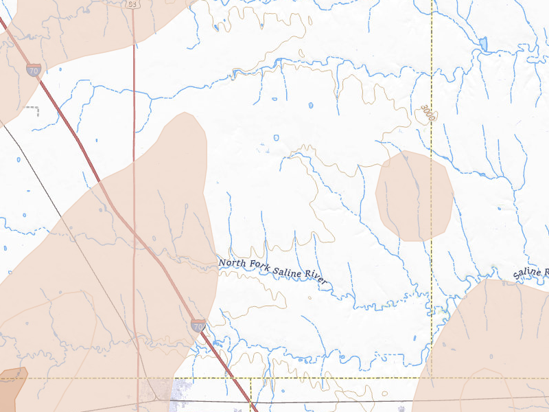 Radar-estimated hail-size map of the storm over Oakley, KS on Jun 30, 2026