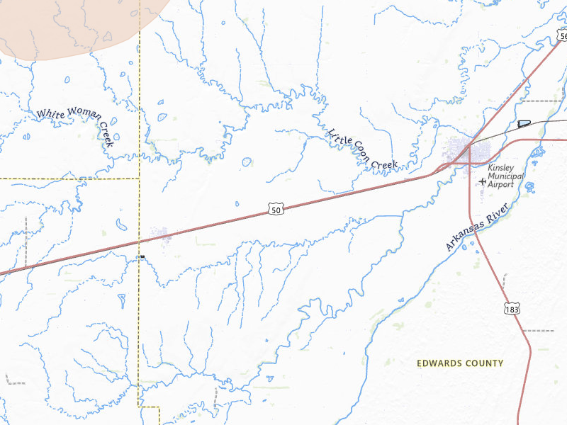 Radar-estimated hail-size map of the storm over Offerle, KS on Jun 20, 2026