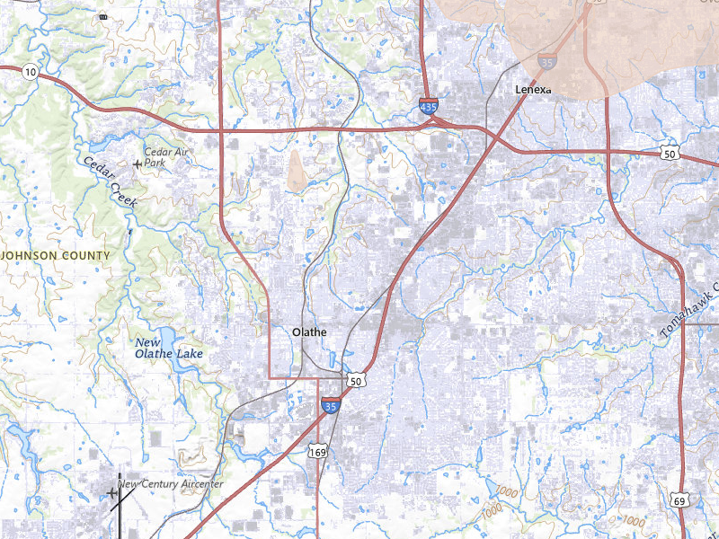 Radar-estimated hail-size map of the storm over Olathe, KS on Aug 5, 2026