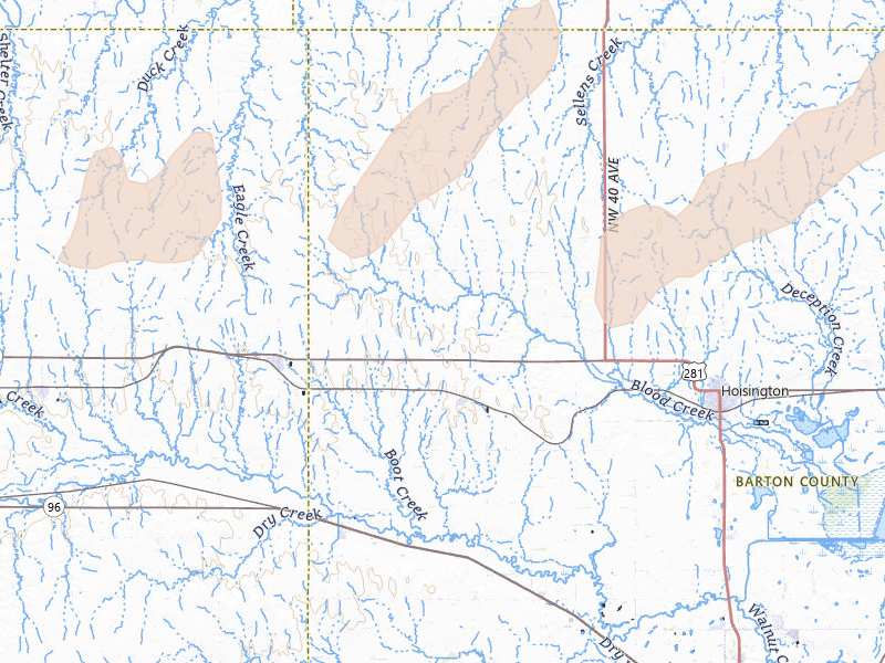 Radar-estimated hail-size map of the storm over Olmitz, KS on Apr 26, 2026