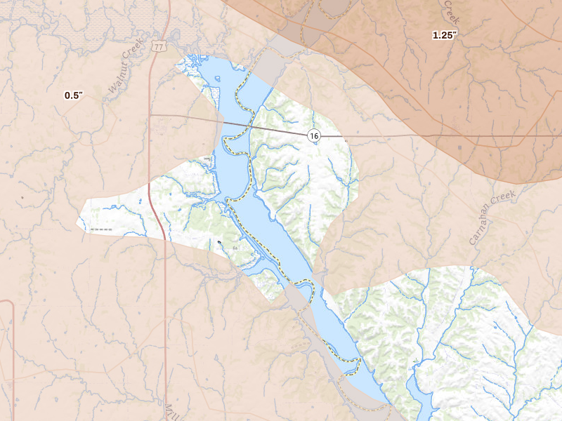 Radar-estimated hail-size map of the storm over Olsburg, KS