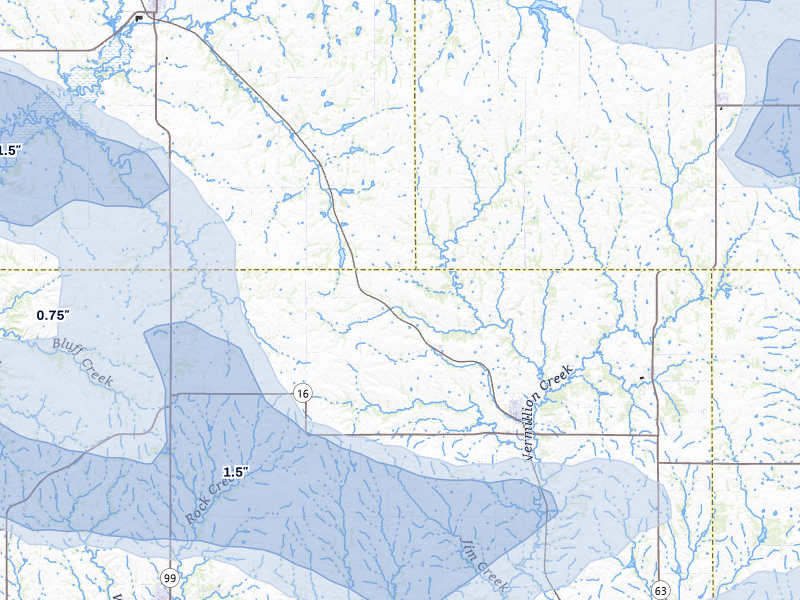 NEXRAD radar-signature map of the hail storm over Onaga, KS on Apr 9, 2026