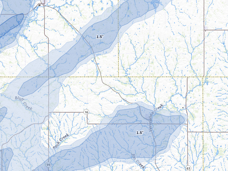 NEXRAD radar-signature map of the hail storm over Onaga, KS on May 18, 2026