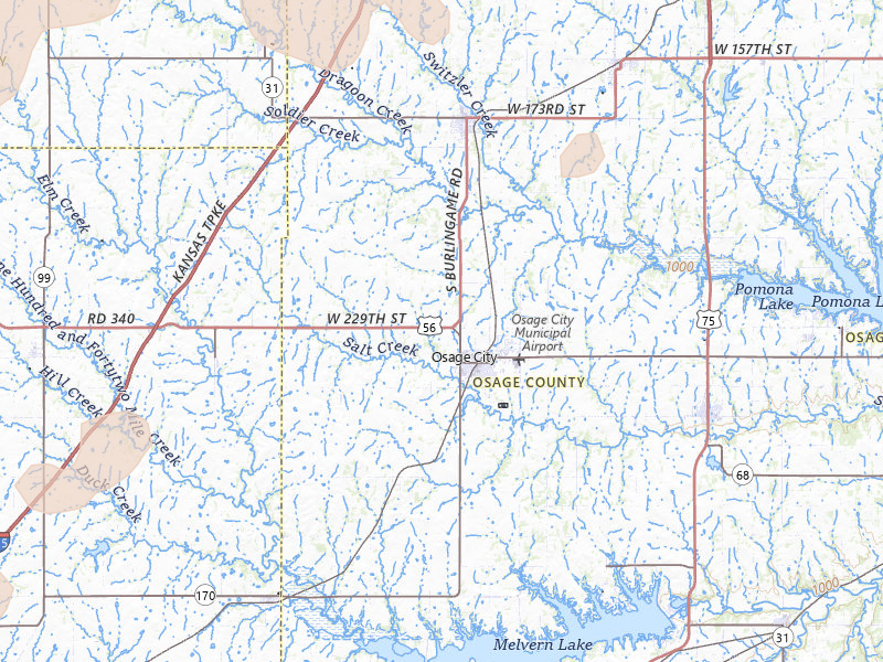 Radar-estimated hail-size map of the storm over Osage City, KS on May 18, 2026
