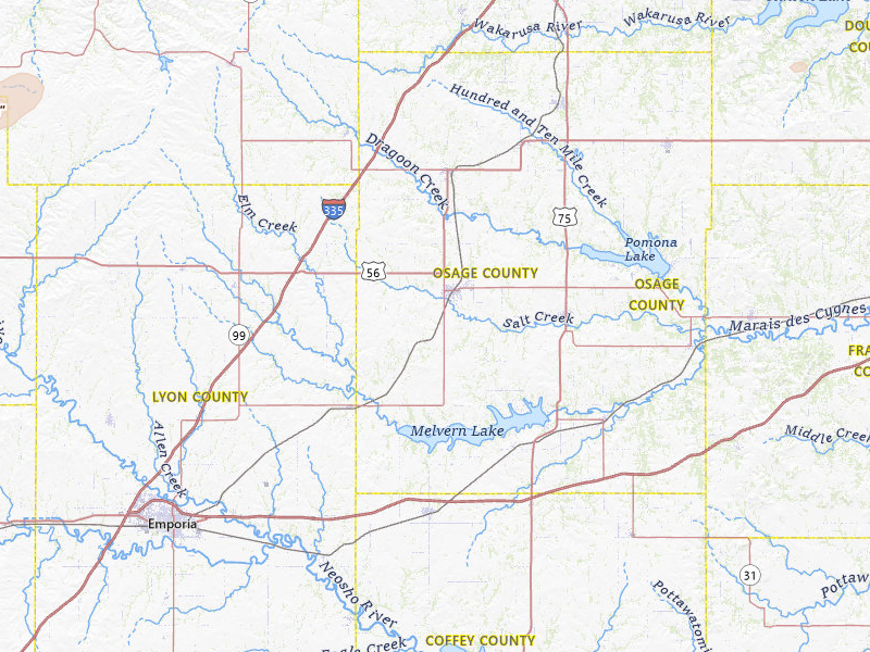 Radar-estimated hail-size map of the storm over Osage City, KS on Jul 9, 2026