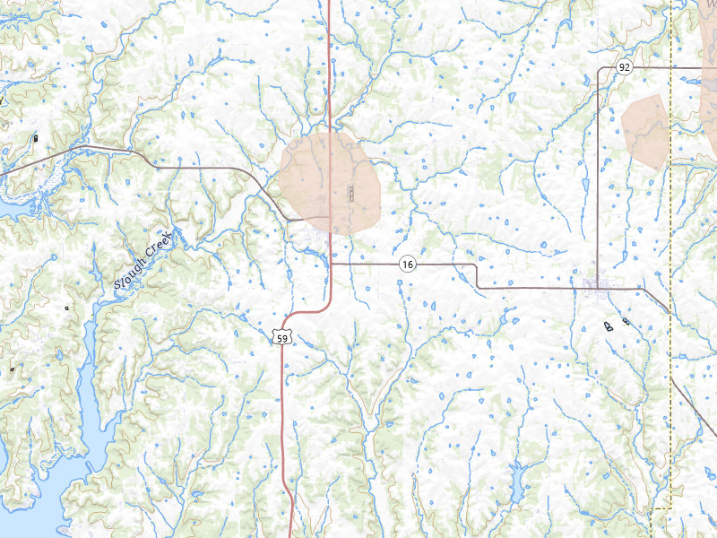 Radar-estimated hail-size map of the storm over Oskaloosa, KS on Aug 5, 2026