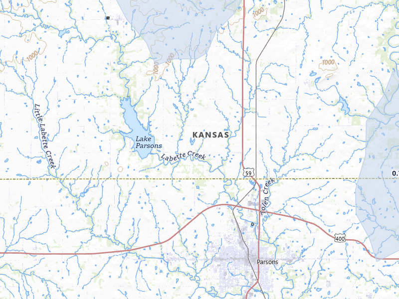 NEXRAD radar-signature map of the hail storm over Parsons, KS on May 18, 2026