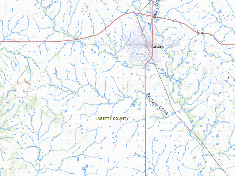 Radar-estimated hail-size map of the storm over Parsons, KS
