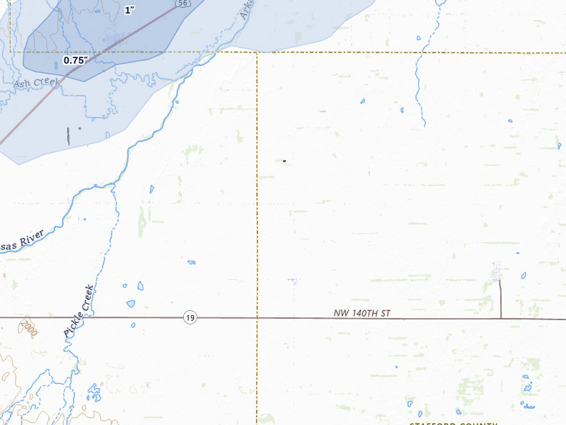 NEXRAD radar-signature map of the hail storm over Pawnee Rock, KS on Apr 9, 2026