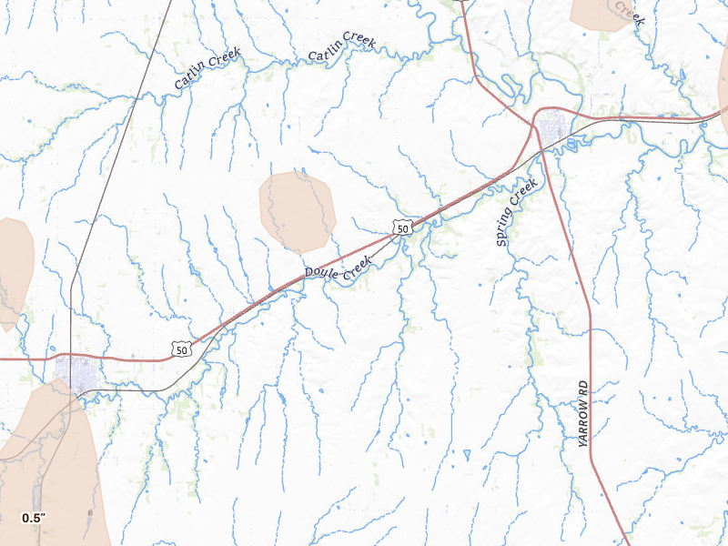 Radar-estimated hail-size map of the storm over Peabody, KS on May 18, 2026