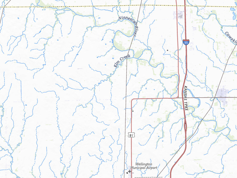 Radar-estimated hail-size map of the storm over Peck, KS on Mar 3, 2026